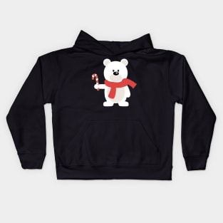 Christmas White Bear Kids Hoodie